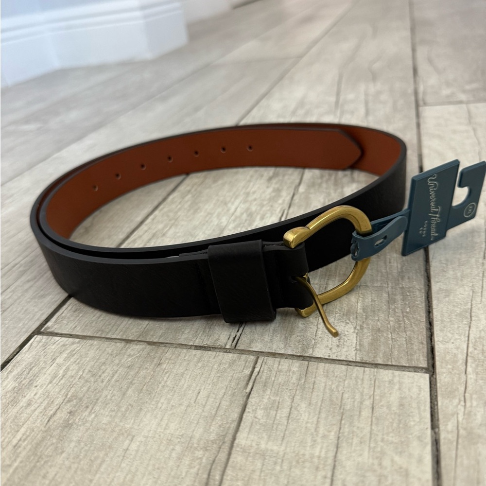 Universal Thread Black Belt with Gold Buckle